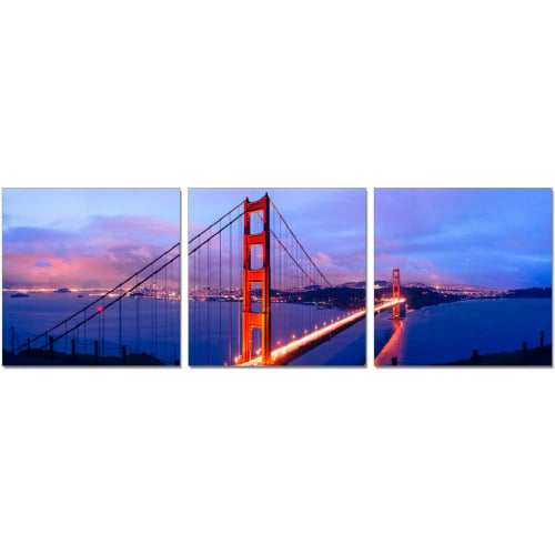 Golden Gate Bridge Wall Art in Blue & Orange